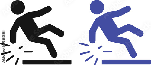 Contrast between falling and successful jumping over an obstacle