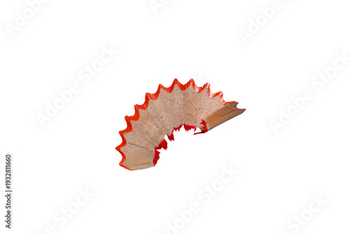 Valokuva Red Pencil Shaving Isolated on Transparent Background School Drawing Supply