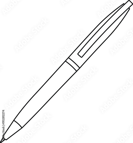 Outline of a professional ballpoint pen vector illustration.