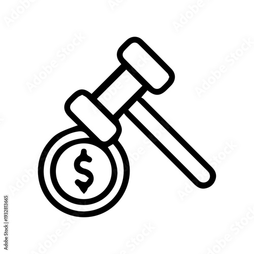 Auction Gavel and Dollar