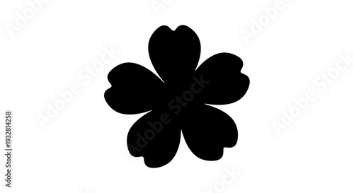 Black Silhouette of a Flower Icon.