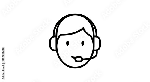Smiling Customer Service Representative Wearing Headset.