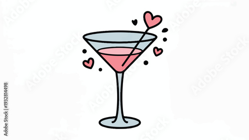 A simple cartoon illustration of a martini glass filled with pink liquid (2)_traced