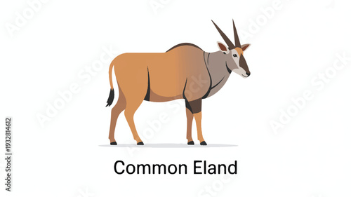 A simple illustration of a Common Eland antelope in a minimalist style against a white background (1)_traced
