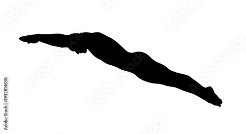 Man in diving motion swimming fast.
