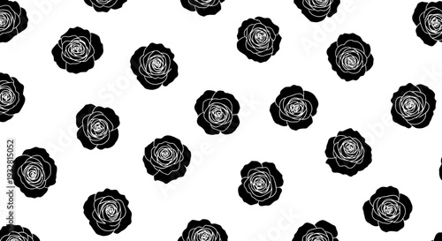 Black and white flower pattern design.