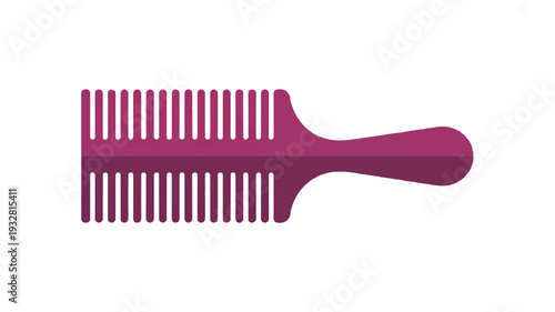 A simple illustration of a pink plastic comb on a white background (3)_traced