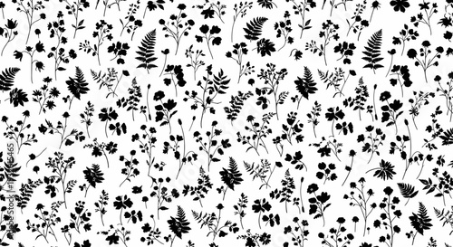 Black and white leaf pattern design.