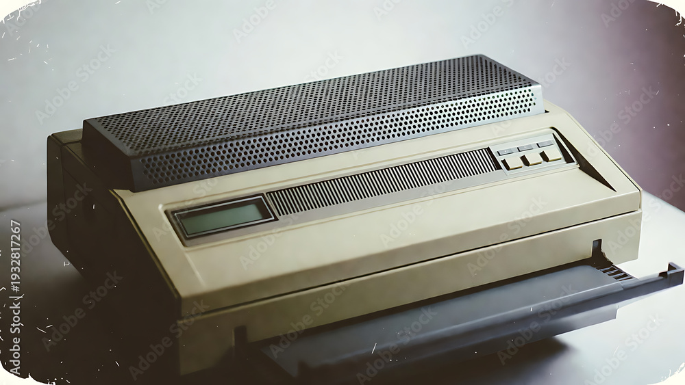 custom made wallpaper toronto digitalPrinter dot matrix with paper tray and control panel featuring old, retro, vintage with computer and hardware elements for peripheral, device