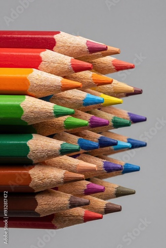 Colored Pencils Close-Up Representing Creativity and Diversity