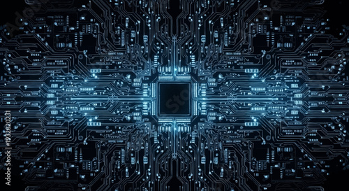 Central Processing Unit Microchip Circuit Board.