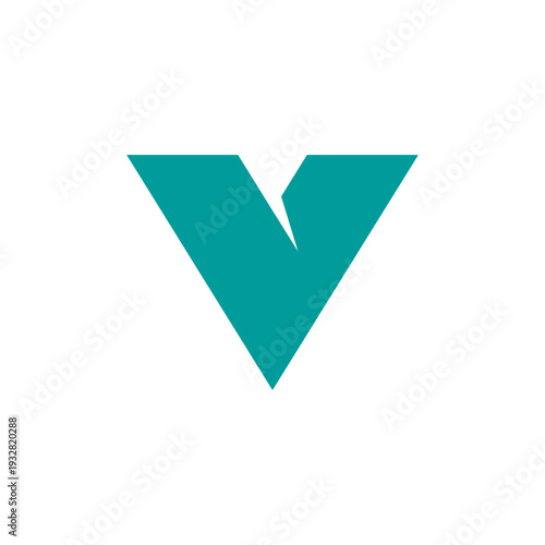 Teal Letter V Graphic