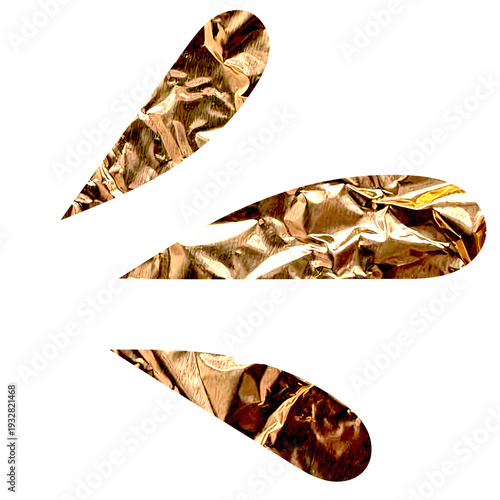 Golden foil dolphin cutout with transparent background