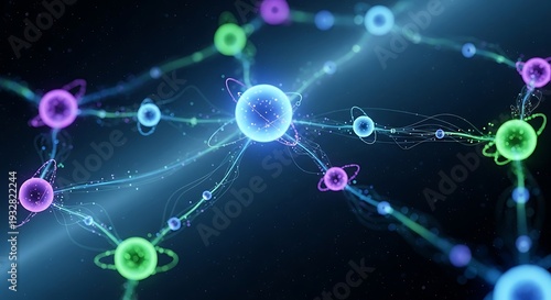 Neuron network glowing connections brain cells neuroscience concept