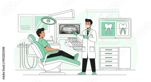 Dentist Examining Patient in Modern Dental Clinic 1.