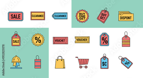 Collection of Shopping Tags and Badges Icons.