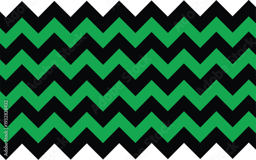 Green and black zigzag pattern seamless chevron background design for textiles and graphic elements abstract vector