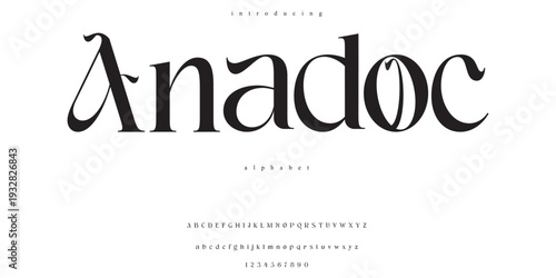 Anadoc – Elegant Modern Serif Display Font Alphabet for Luxury Branding and Editorial Design Vector EPS