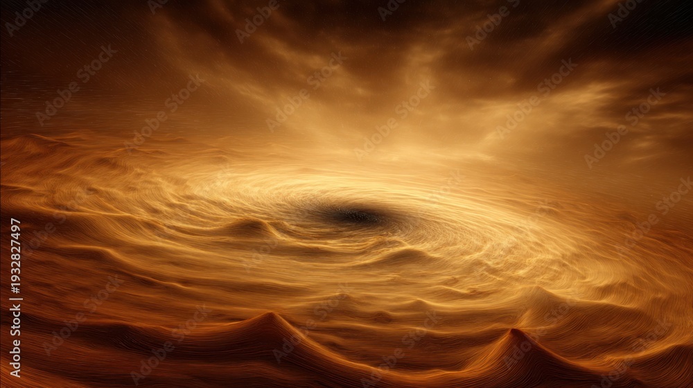 Obraz premium Hypnotic Black Hole Swirling Within Cosmic Nebula, Representing the Mysteries of Space and Gravity's Pull