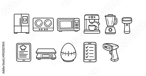 Business management flat icon set. Productivity, organization, planning essentials".