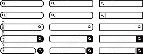 検索窓・検索バーのイラスト素材　セット　Search bar illustration set