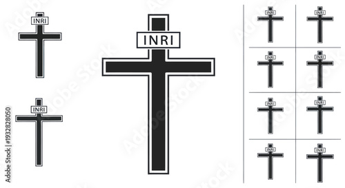 Christian Cross with INRI Sign - Religious Symbol