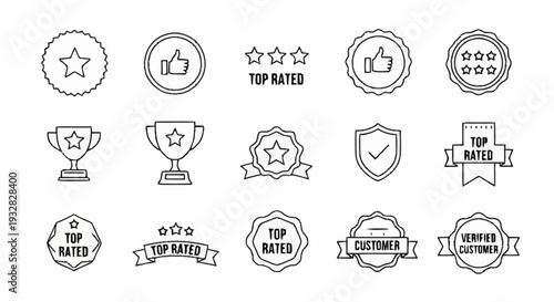 Collection of Top Rated Award Badges.
