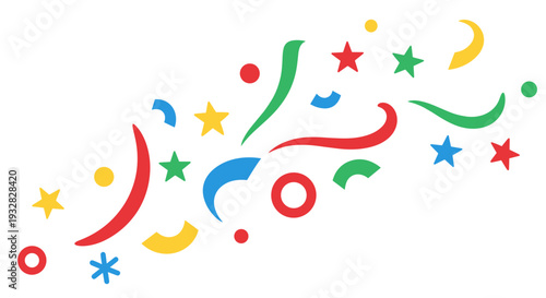 Vibrant Confetti and Stars Abstract Stream for Festive Celebrations