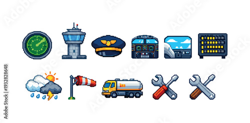 Aviation solid icon set. Flight, airport, travel icons solid collection.