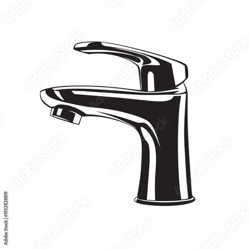 chrome faucet isolated on white background