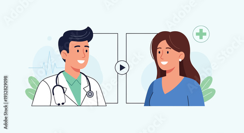 Doctor and Patient Telemedicine Consultation, Online Medical Health Care