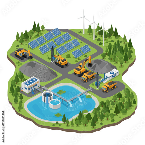 Renewable Energy Power Plant Facility Infrastructure.