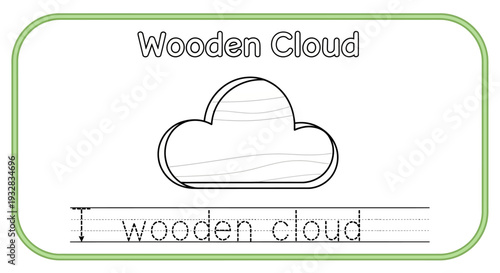 Wooden Cloud Shape for Kids Tracing Practice, Educational Material
