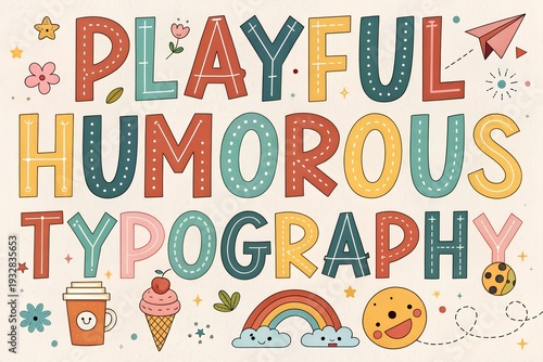 April Fool Colorful Typography Design with Decorative Floral Elements