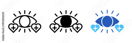Vision Health Icon Collection Glyph & Mixed Style 