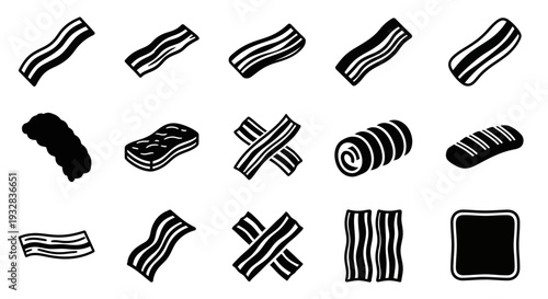 Assorted sushi rolls and nigiri illustrations displayed on a clean white background from a straightforward viewpoint