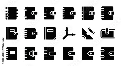 Collection of Various MicroSD Card Icons in Black and White Illustrations