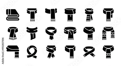 Collection of Scarves and Shawls Displayed in Grid Formation