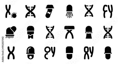 Collection of diverse logos and icons displayed in a grid pattern on a clean white background, showcasing various designs from different categories.