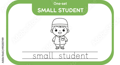 Cute Cartoon Boy Character for Children's Education and Learning