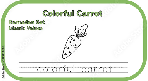 Cute Cartoon Carrot Coloring Page for Kids - Learn to Write Colorful Carrot