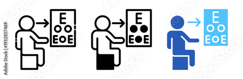 Vision Test Icon Collection Glyph & Mixed Style 