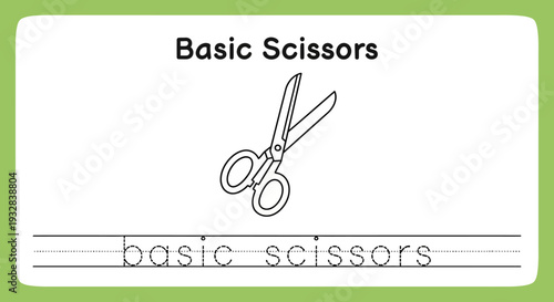 Basic Scissors: Learn to Cut - Educational Worksheet for Kids