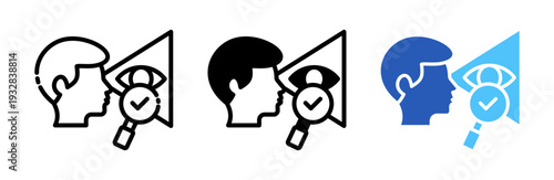 Vision Screening Icon Collection Glyph & Mixed Style 