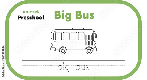 Big Bus Coloring Page for Preschoolers - Educational Transportation Activity