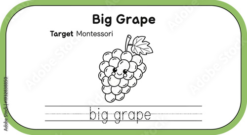 Big Grape Handwriting Practice Worksheet for Kids - Learn to Write 'Big Grape'