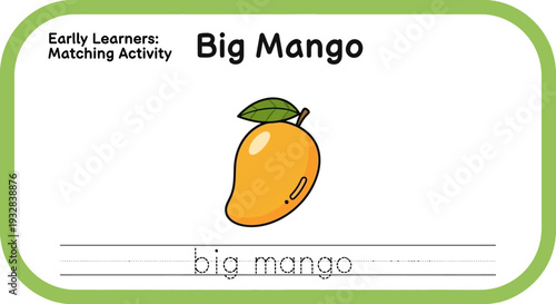 Big Mango - Early Learner Matching Activity with Traceable Text