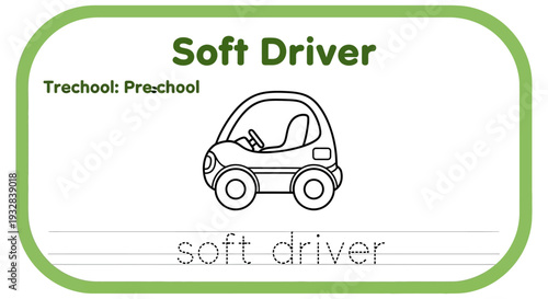 Cute Cartoon Soft Toy Car for Preschool Kids Learning to Write 'Soft Driver'