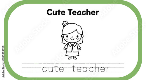 Cute Cartoon Teacher Character for Kids Learning and Education