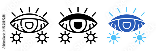 Eye Disease Icon Collection Glyph & Mixed Style 